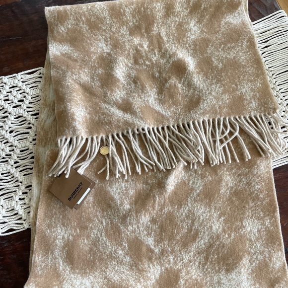 Burberry Accessories - Burberry Animal Print Reversible Wool Scarf - New with Tags